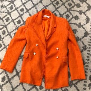 Mango Orange Blazer for a Bold Statement